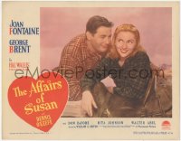 7r0846 AFFAIRS OF SUSAN LC #1 1945 romantic close up of pretty smiling Joan Fontaine & Don DeFore!