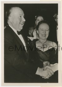 7r0036 ALFRED HITCHCOCK 5x7 news photo 1956 with his wife at the premiere of The Ten Commandments!