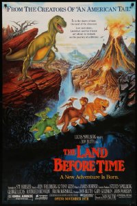 7s0071 LOT OF 13 UNFOLDED LAND BEFORE TIME HALF SUBWAY POSTERS 1988 Spielberg, Lucas, Bluth cartoon!