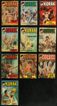 7s0280 LOT OF 10 HUNGARIAN KORAK COMIC BOOKS 1975 Edgar Rice Burroughs stories, great cover art!