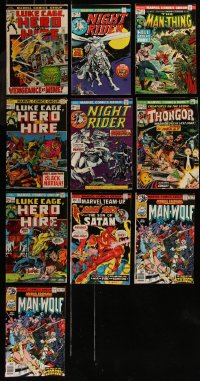 7s0279 LOT OF 10 MARVEL COMIC BOOKS 1970s Luke Cage, Night Rider, Man-Thing, Thongor