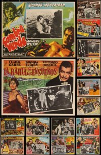 7s0025 LOT OF 24 MEXICAN LOBBY CARDS 1950s-1970s cool scenes from a variety of different movies!
