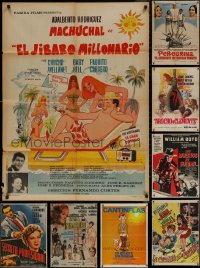 7s0245 LOT OF 12 FOLDED MEXICAN POSTERS 1950s-1970s great images from a variety of movies!