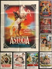 7s0246 LOT OF 12 FOLDED MEXICAN AND SPANISH POSTERS 1970s-1980s a variety of cool movie images!