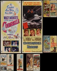 7s0152 LOT OF 11 FORMERLY FOLDED INSERTS 1940s-1960s great images from a variety of movies!