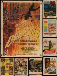 7s0248 LOT OF 11 FOLDED MEXICAN POSTERS 1960s-1970s great images from a variety of movies!