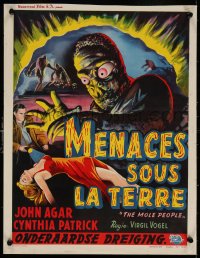 7t0071 MOLE PEOPLE Belgian 1956 from a lost age, horror crawls from the depths of the Earth!