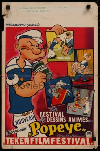 7t0077 POPEYE TEKENFILMFESTIVAL Belgian 1950s great close up cartoon image with can of spinach!