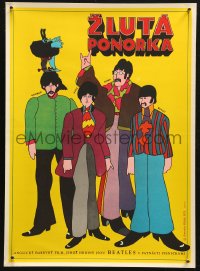 7t0043 YELLOW SUBMARINE Czech 11x16 1973 cool Sladek art of Beatles John, Paul, Ringo & George!