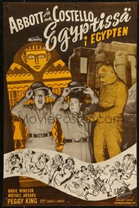 7t0002 ABBOTT & COSTELLO MEET THE MUMMY Finnish 1955 Bud & Lou are back in their mummy's arms!