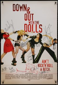 7w0032 DOWN & OUT WITH THE DOLLS signed 1sh 2003 by Melody Moore, Poledouris, O'Hara, Voss & 4 more!