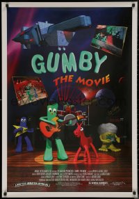 7w0035 GUMBY THE MOVIE signed 1sh 1995 by Art Clokey, who was the voice of Pokey!