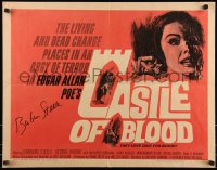 7w0050 CASTLE OF BLOOD signed 1/2sh 1964 by Barbara Steele, the living & dead in an orgy of terror!