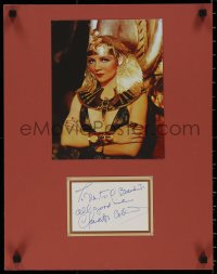 7w0004 CLAUDETTE COLBERT signed 4x6 paper in 15x19 display 1980s ready to frame & hang on your wall!