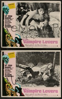 7w0062 VAMPIRE LOVERS 8 LCs 1972 THREE signed by Ingrid Pitt, Hammer vampire horror movie!