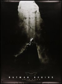 7x0333 BATMAN BEGINS teaser French 1p 2005 great image of the Caped Crusader in the batcave!