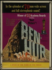 7x0291 BEN-HUR 30x40 special acetate poster R1969 William Wyler classic epic, cool Joseph Smith art!