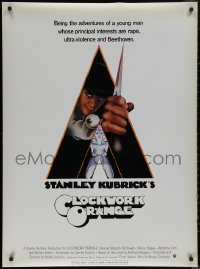7x0293 CLOCKWORK ORANGE 28x38 special acetate poster 1972 Kubrick, Castle art of McDowell, rare!