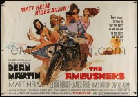 7x0174 AMBUSHERS subway poster 1967 art of Dean Martin as Matt Helm w/sexy Slaygirls on motorcycle!