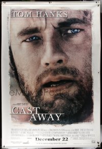 7x0135 CAST AWAY vinyl banner 2000 Tom Hanks stranded on a desert island, Robert Zemeckis