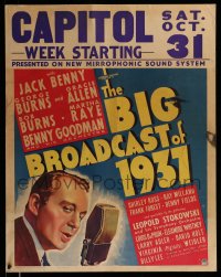 7x0011 BIG BROADCAST OF 1937 jumbo WC 1936 great artwork of Jack Benny by radio microphone!
