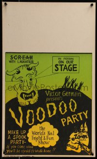 7x0046 VOODOO PARTY WC 1950s scream with laughter, see the zombie skull, spook show, wacky art!