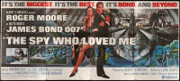 7y0001 SPY WHO LOVED ME 24sh 1977 art of Roger Moore as James Bond & Barbara Bach by Bob Peak!