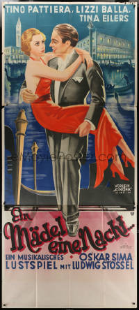 7y0030 NIGHT IN VENICE Austrian 49x110 1934 art of Pattiera & Balla, Robert Wiene directed, rare!