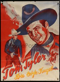 7y0017 TOM TYLER Hungarian 37x50 1940s two great artwork images of the cowboy star!