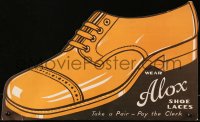 7y0073 ALOX die-cut 12x20 advertising poster 1920s take a pair & pay the clerk, cool shoe art!