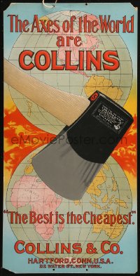 7y0074 AXES OF THE WORLD 10x20 advertising poster 1890s great art, the best is the cheapest!