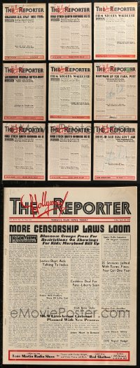 7z0503 LOT OF 10 HOLLYWOOD REPORTER EXHIBITOR MAGAZINES 1938-1951 articles for theater owners!