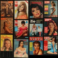 7z0488 LOT OF 12 NON-U.S. MAGAZINES WITH SEXY ACTRESS COVERS 1940s-1960s great sexy images!