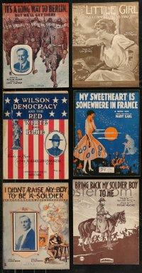 7z0420 LOT OF 10 WWI 11X14 SHEET MUSIC 1910s a variety of great patriotic songs!
