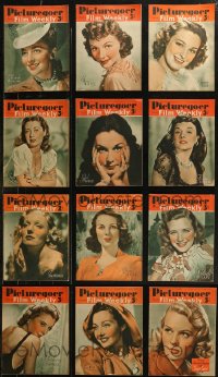 7z0442 LOT OF 12 1940 PICTUREGOER ENGLISH MOVIE MAGAZINES 1940 filled with great images & articles!
