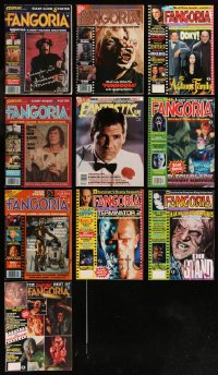 7z0506 LOT OF 10 FANGORIA MAGAZINES 1979-2000 filled with great horror images & articles!
