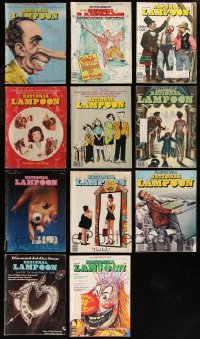 7z0491 LOT OF 11 NATIONAL LAMPOON MAGAZINES 1972-1980 filled with great comedy images & articles!