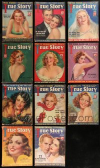 7z0490 LOT OF 11 TRUE STORY MAGAZINES 1935-1937 filled with great images & articles!