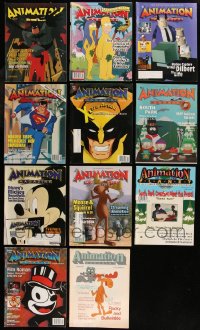 7z0497 LOT OF 11 ANIMATION MAGAZINES 1990s-2000s filled with great cartoon images & articles!