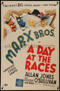 8a0053 DAY AT THE RACES style D S2 poster 2002 Groucho, Chico & Harpo Marx in bed with horse!