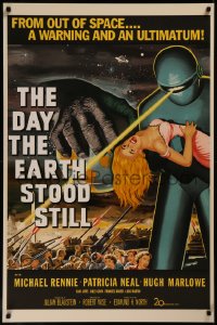 8a0054 DAY THE EARTH STOOD STILL S2 poster 2001 classic sci-fi art of Gort with Patricia Neal!