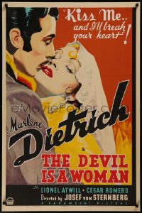 8a0055 DEVIL IS A WOMAN style B S2 poster 2001 best art of Marlene Dietrich, she'll break your heart!