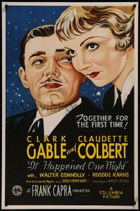 8a0067 IT HAPPENED ONE NIGHT S2 poster 2001 best art of Clark Gable & Claudette Colbert!