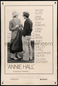 8b0013 ANNIE HALL linen 1sh 1977 full-length Woody Allen & Diane Keaton in a nervous romance!