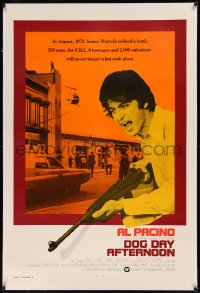 8b0047 DOG DAY AFTERNOON linen style A int'l 1sh 1975 Al Pacino, Sidney Lumet bank robbery classic!