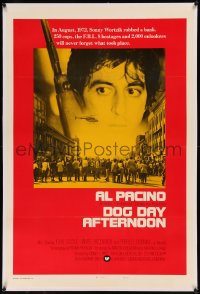 8b0048 DOG DAY AFTERNOON linen style B int'l 1sh 1975 different image of Al Pacino with gun, crime classic!
