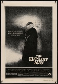 8b0054 ELEPHANT MAN linen 1sh 1980 John Hurt is not an animal, Anthony Hopkins, David Lynch!