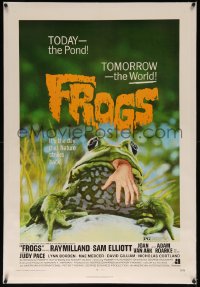 8b0072 FROGS linen 1sh 1972 great art of man-eating amphibian, today the pond - tomorrow the world!