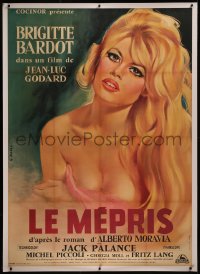 8c0093 LE MEPRIS linen French 1p 1963 Jean-Luc Godard, best art of sexiest Brigitte Bardot by Allard!