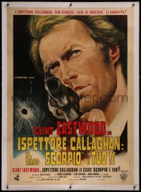 8c0065 DIRTY HARRY linen Italian 1p 1972 different art of Clint Eastwood pointing gun, Don Siegel